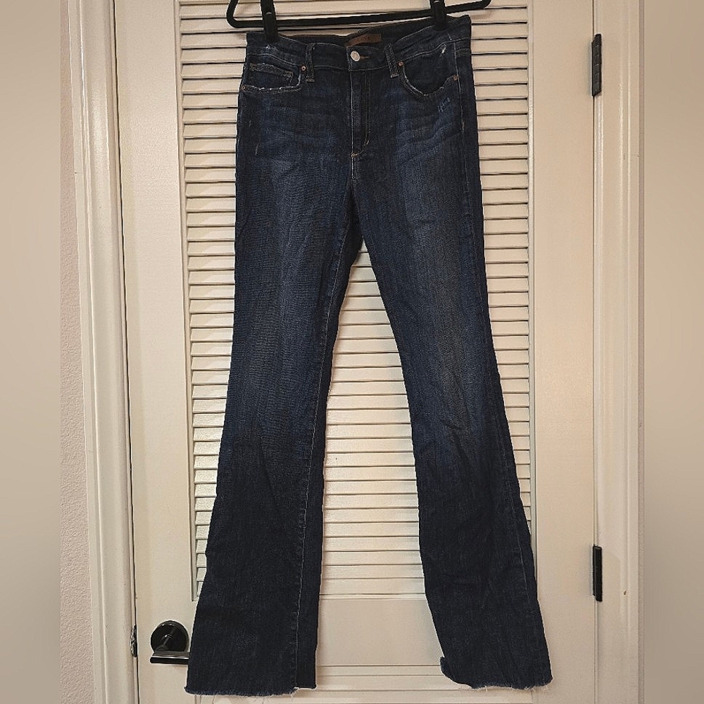 Joe B - Distressed High Rise Curvy Bootcut Jeans With Pockets